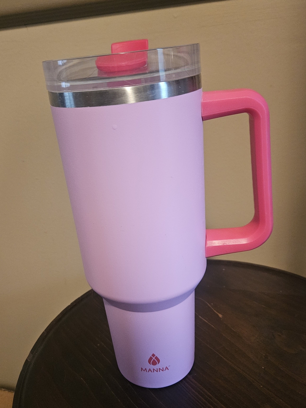 Manna Two-Tone Pink Travel Mug with Handle